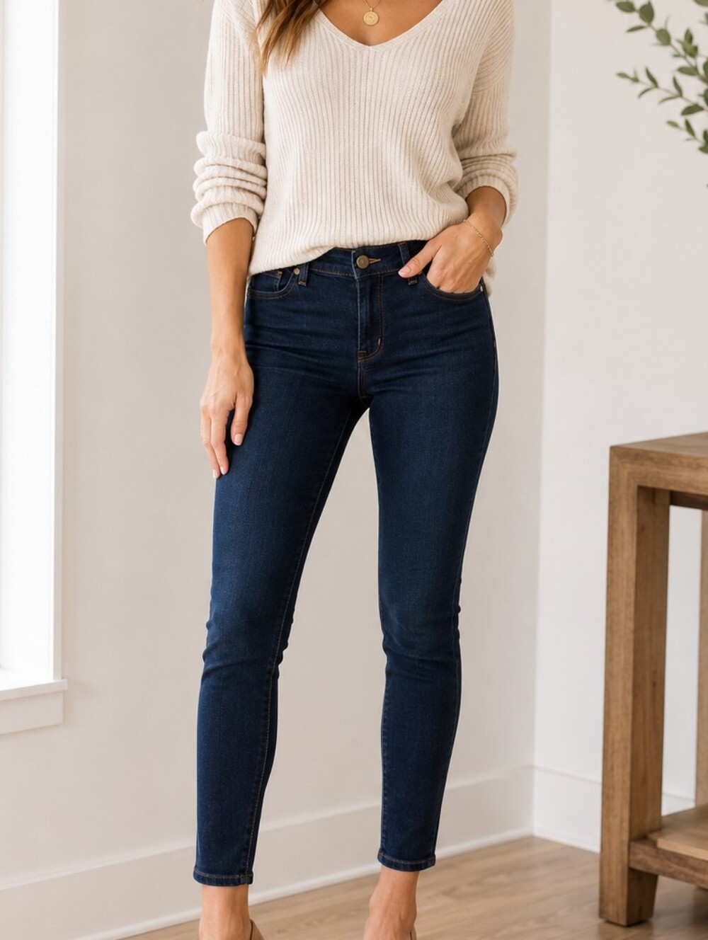 PAIGE Hoxton Ankle Skinny Jeans Dark Wash Women's Size 27 Designer Denim